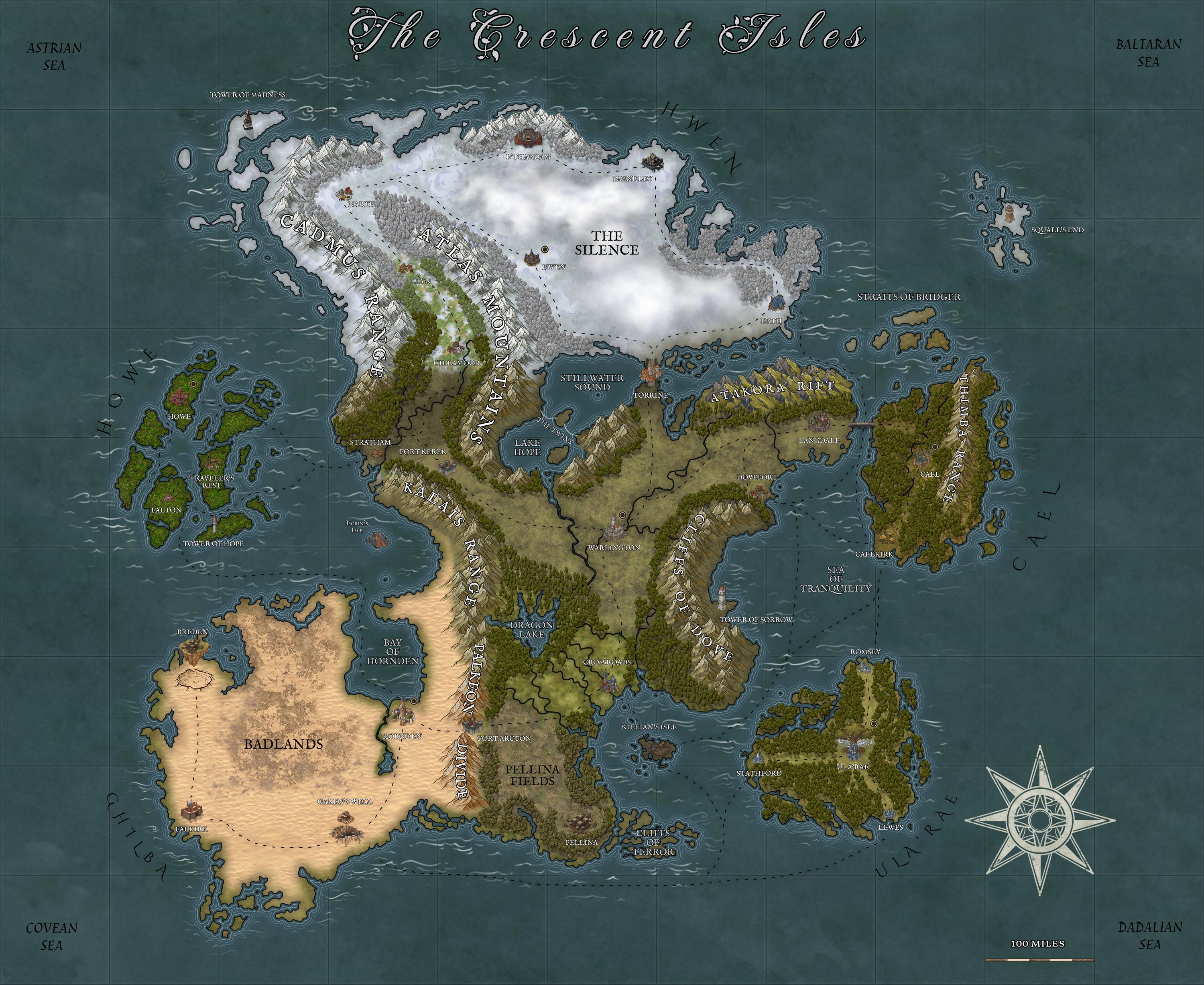Map of the Crescent Isles